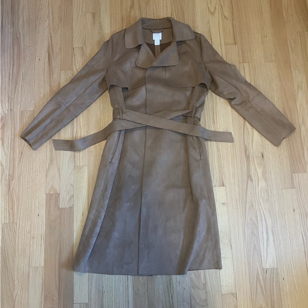 H&M Faux Suede Trench Coat